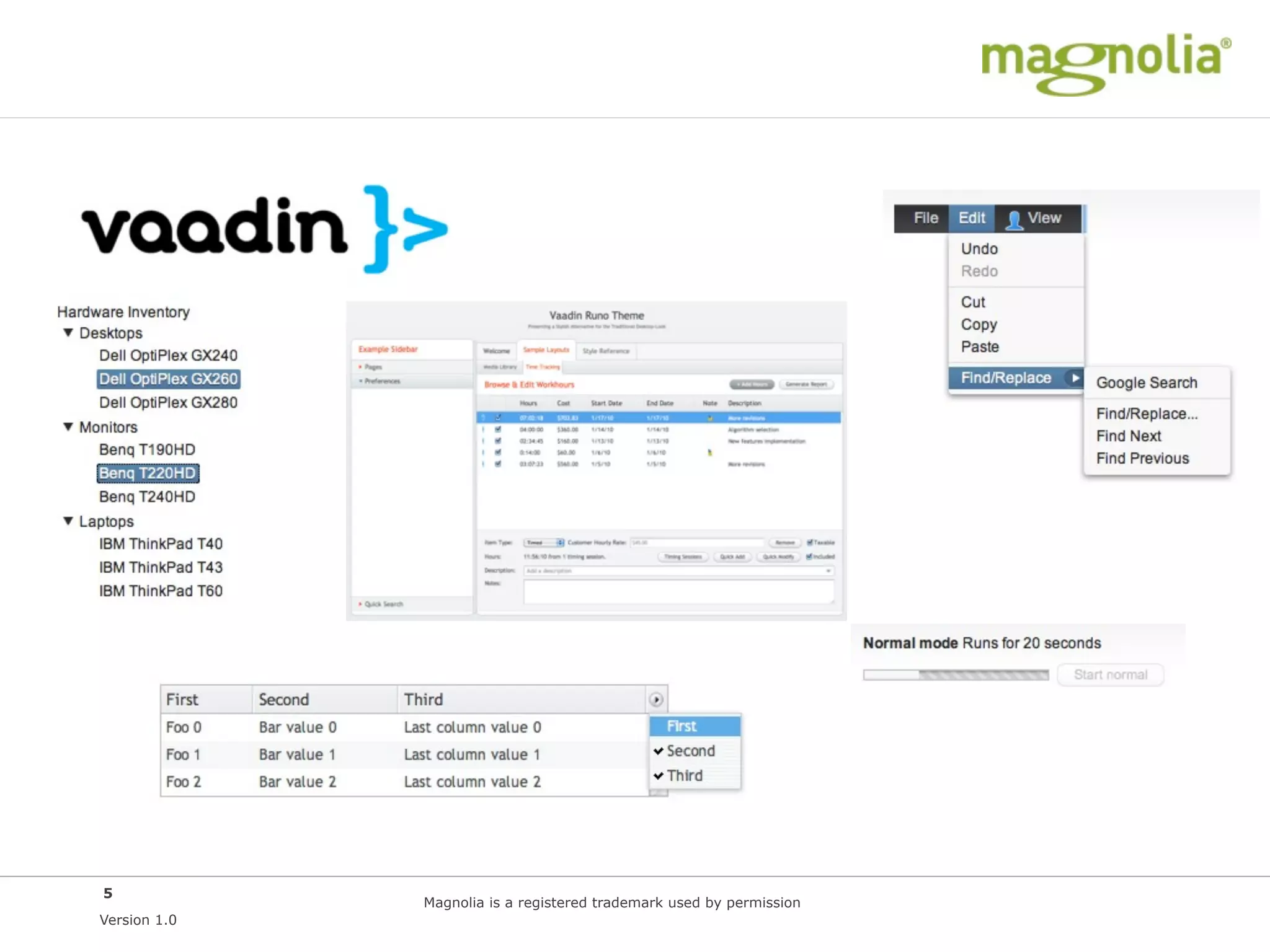 Vaadin




5
              Magnolia is a registered trademark used by permission
Version 1.0
 