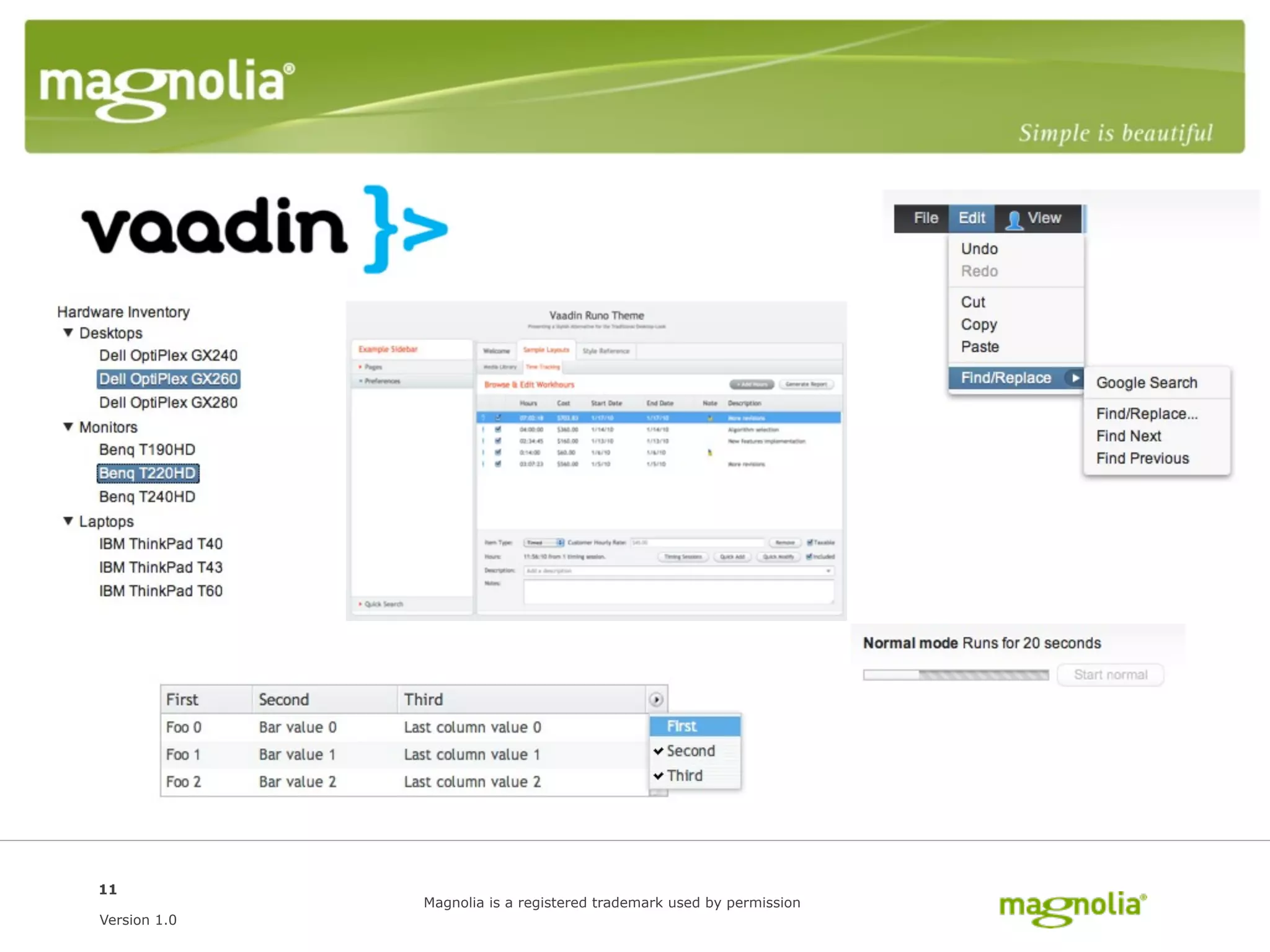 Vaadin




11
              Magnolia is a registered trademark used by permission
Version 1.0
 