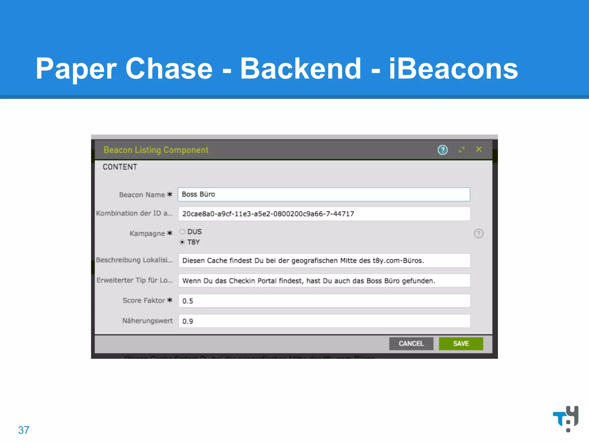 Paper Chase - Backend - iBeacons
37
 