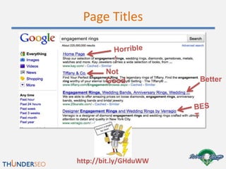 Page Titles


        Not
        Good           Better




http://bit.ly/GHduWW
 