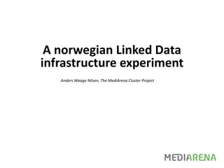 A norwegian Linked Data infrastructure experiment Anders Waage Nilsen, The MediArena Cluster Project 