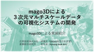3 3
mago3D
OSGeo
Kyoung-Sook Kim
 