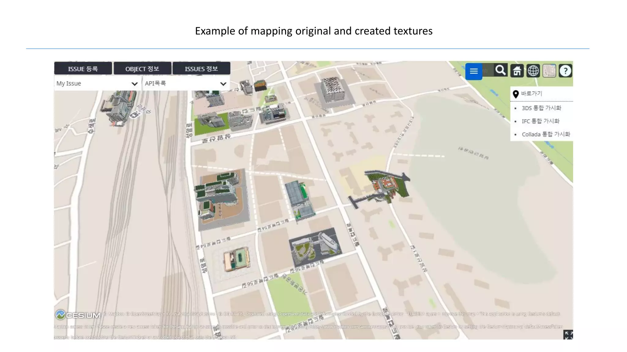 Example of mapping original and created textures
 