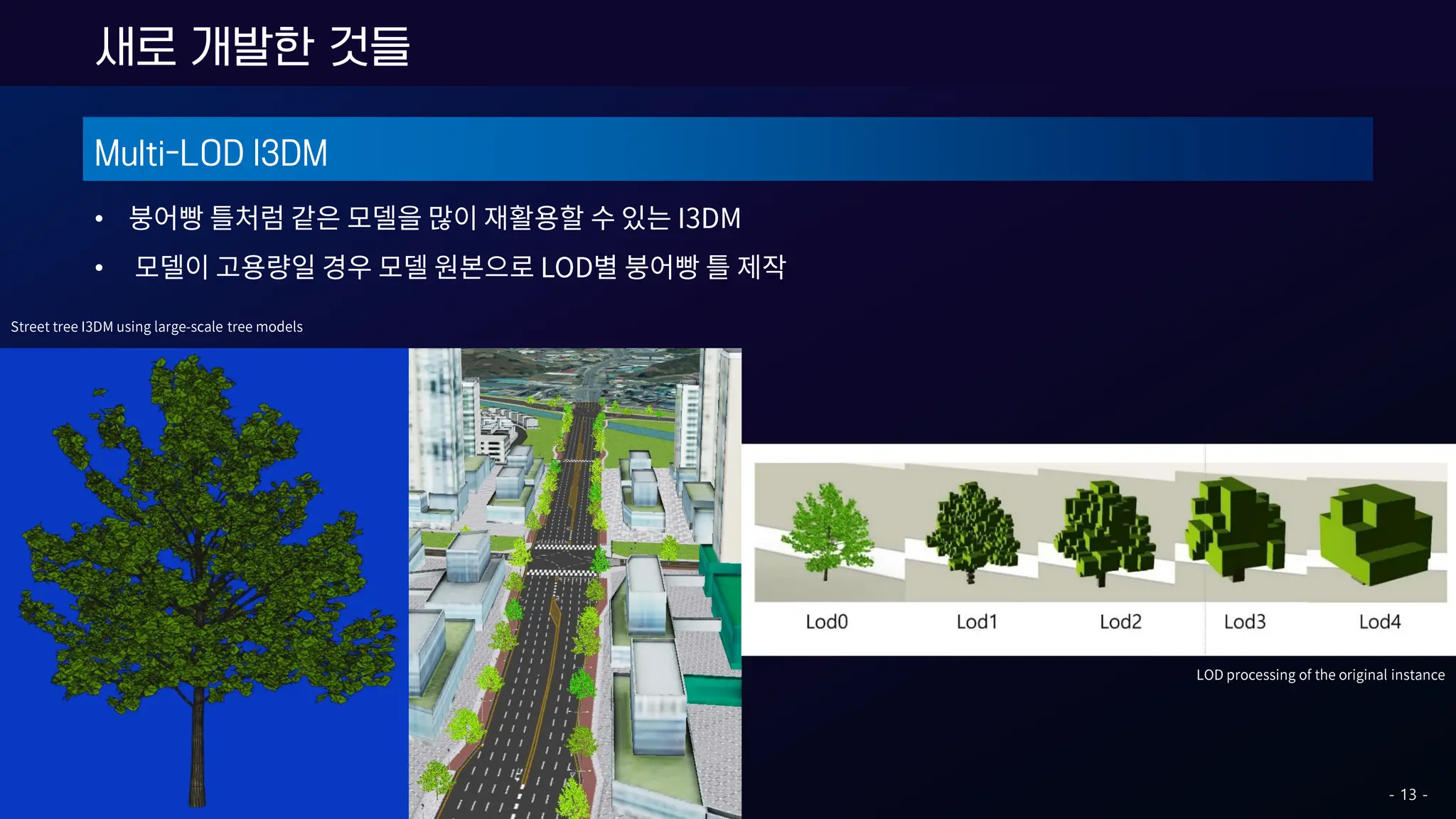 Multi-LOD I3DM
•
•
새로 개발한 것들
- 13 -
 