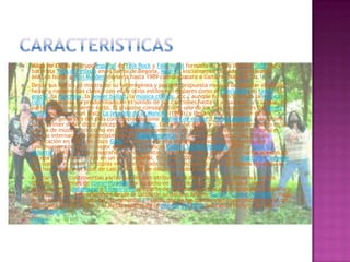  Mägo de Oz es un grupo español de Folk Rock y Folk Metal formado en mayo del año 1988 por el
baterista Txus di Fellatio en el Barrio de Begoña, Madrid. Inicialmente llamado Transilvania
666, en honor a Iron Maiden, no sería hasta 1989 cuando pasara a llamarse Mägo de Oz.1
 Desde sus inicios ya mostraron su heterogénea y peculiar propuesta musical de mezclar el sonido
heavy y rockero más clásico con el de otros estilos tan dispares como el charlestón, el tango, el
gospel, la ranchera, la power ballad, la música clásica, etc., aunque ha sido sin duda la música
celta la que más ha predominado en el sonido de sus canciones hasta la actualidad, y a la que, en
parte, deben su enorme éxito. El grupo se consagró como uno de los más importantes del heavy
metal español con el disco La leyenda de la Mancha (1998), y llegando a las listas de éxitos
musicales generales del país con canciones como Molinos de viento o Fiesta pagana, ésta última
de su primer doble disco conceptual, Finisterra. La fama del grupo y su consagración, tanto en la
prensa de música rock como en los medios de comunicación convencionales a nivel nacional e
incluso internacional (especialmente en Latinoamérica), se incrementó mucho más tras la
publicación en 2003 del disco Gaia, el primero de una trilogía de discos conceptuales que
continuaron con igual o mayor éxito, con los discos Gaia II: La Voz Dormida (2005) y Gaia III:
Atlantia (2010), con escenografías (barcos piratas, catedrales, etc), pirotecnia y varias puestas en
escena jamás vistas antes en un grupo español. En el año 2009 se les entregó el disco de diamante
por superar el millón de copias vendidas de toda su obra discográfica solo en España (se calcula
que han vendido un total de casi 4.000.000 de discos en todo el mundo).
 A pesar de las controversias varias que les han atribuido sus detractores casi desde sus inicios
(desde acusaciones de comercialidad por su éxito en listas de música convencional, hasta
acusaciones de satanismo o vampirismo por parte de diversas organizaciones religiosas en España y
América Latina, especialmente desde la salida de su décimo álbum, Gaia II: La Voz Dormida), Mägo
de Oz se han consagrado definitivamente2 3 4 como una de las bandas más importantes no sólo del
panorama del Hard Rock y el Metal español de la década del 2000, sino de la historia de todo el
Rock español.
 índice
 