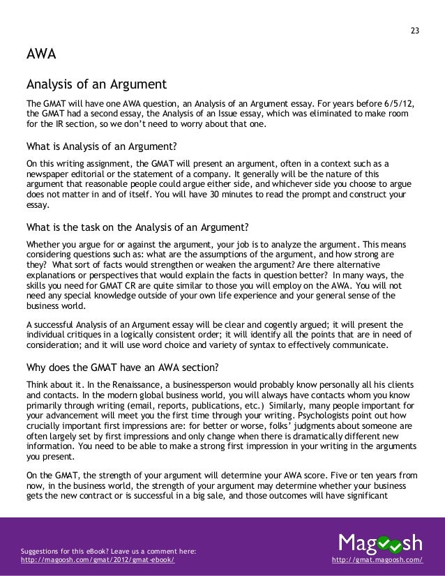 Essays in gmat
