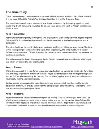Issue Essay Gre Examples Magoosh gre e book | PDF