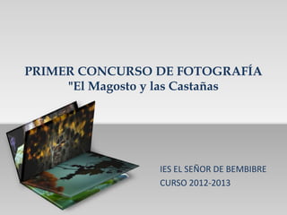 PRIMER CONCURSO DE FOTOGRAFÍA
     "El Magosto y las Castañas




                 IES EL SEÑOR DE BEMBIBRE
                 CURSO 2012-2013
 