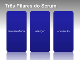 Três Pilares do Scrum




 TRANSPARÊNCIA   INSPEÇÃO   ADAPTAÇÃO




                    66
 