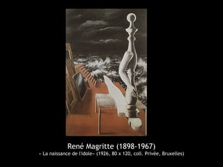 René Magritte (1898-1967)
« La naissance de l'idole» (1926, 80 x 120, coll. Privée, Bruxelles)
 