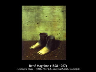 René Magritte (1898-1967)
« Le modèle rouge » (1935, 72 x 48,5, Moderna Museet, Stockholm)
 