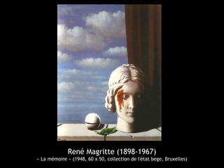 René Magritte (1898-1967)
« La mémoire » (1948, 60 x 50, collection de l'état bege, Bruxelles)
 