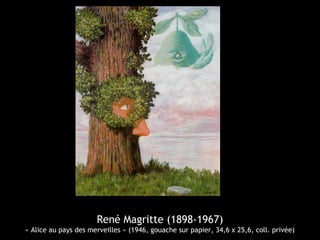 René Magritte (1898-1967)
« Alice au pays des merveilles » (1946, gouache sur papier, 34,6 x 25,6, coll. privée)
 