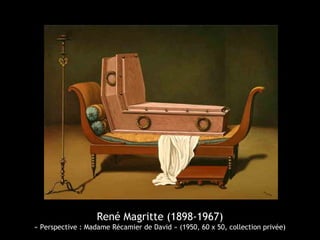 René Magritte (1898-1967)
« Perspective : Madame Récamier de David » (1950, 60 x 50, collection privée)
 