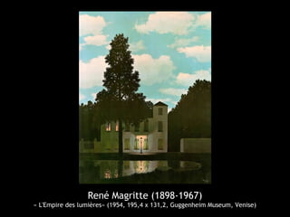 René Magritte (1898-1967)
« L'Empire des lumières» (1954, 195,4 x 131,2, Guggenheim Museum, Venise)
 