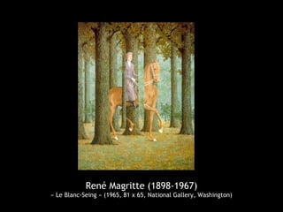 René Magritte (1898-1967)
« Le Blanc-Seing » (1965, 81 x 65, National Gallery, Washington)
 