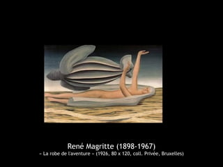 René Magritte (1898-1967)
« La robe de l'aventure » (1926, 80 x 120, coll. Privée, Bruxelles)
 