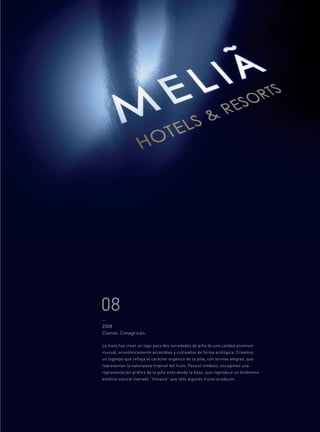 MANUEL GALDON STUDIO. IDENTITY




08
—
2008
Cliente: Conagricán.

La meta fue crear un logo para dos variedades de piña de una calidad premium
inusual, económicamente accesibles y cultivados de forma ecológica. Creamos
un logotipo que refleja el carácter orgánico de la piña, con formas alegres, que
representan la naturaleza tropical del fruto. Para el símbolo, escogimos una
representación gráfica de la piña vista desde la base, que reproduce un fenómeno
estético natural llamado “filotaxis” que sólo algunos frutos producen.




                                                                                                              —
                                                                                                             33
 