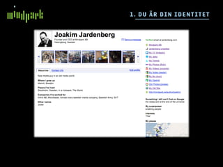 1 . DU ÄR DIN I DE N T I TE T
 