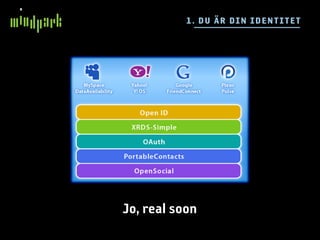 1 . DU ÄR DIN I DE N T I TE T




Jo, real soon
 