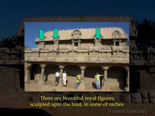 There are beautiful royal figures, sculpted upto the bust, in some of niches. 