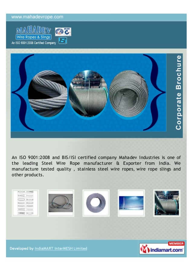 Mahadev Industries, Ghaziabad, Steel Wire Ropes