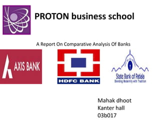  PROTON business school A Report On Comparative Analysis Of Banks Mahakdhoot Kanter hall  03b017 