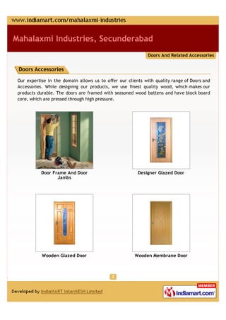 Mahalaxmi Industries, Secunderabad
                                                             Doors And Related Accessor...
