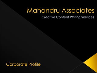 Mahandru associates   content writing