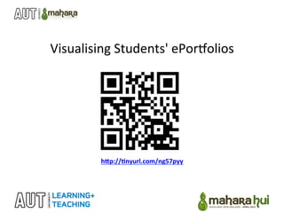 Visualising	
  Students'	
  ePor2olios	
  
h"p://&nyurl.com/ng57pyy	
  
 