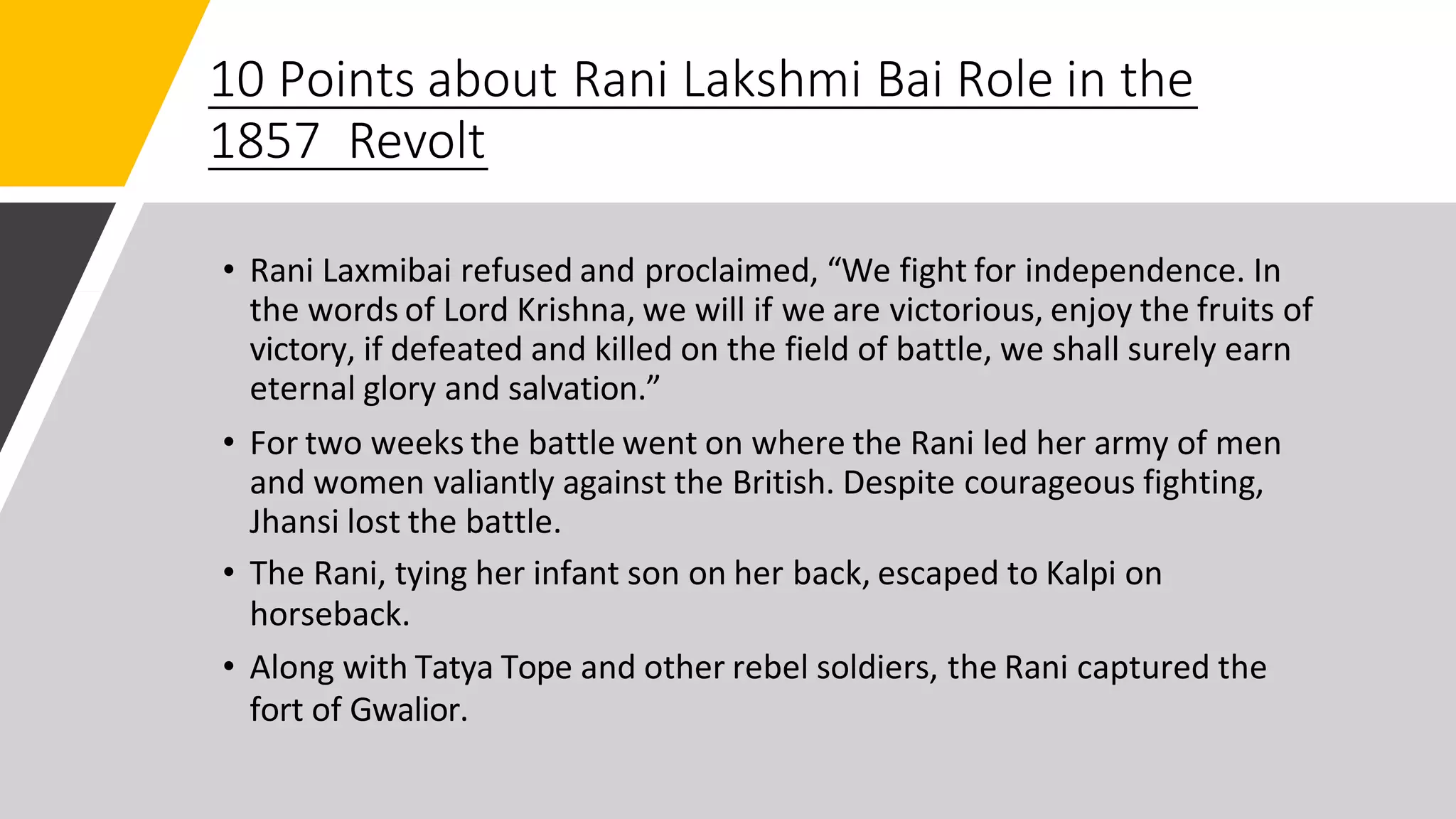 Kalpi Rani maharani_laxmi_bai_by_pptx | PPTX