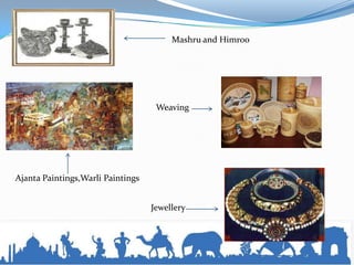 Mashru and Himroo
Weaving
Ajanta Paintings,Warli Paintings
Jewellery
 