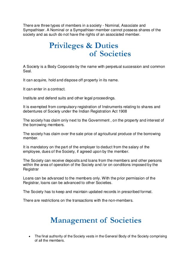 Apartment Management Maharashtra CoOperative Societies Act 1960