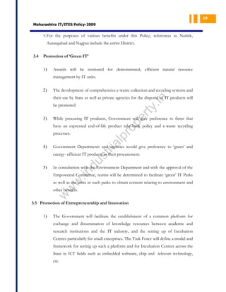 Maharashtra It ITES policy 2009 | PDF | Internet | Computing