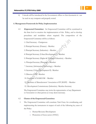 Maharashtra It ITES policy 2009 | PDF | Internet | Computing