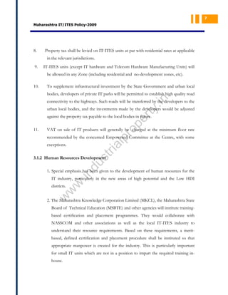Maharashtra It ITES policy 2009 | PDF | Internet | Computing