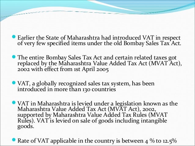 Maharashtra value added tax ( mvat)