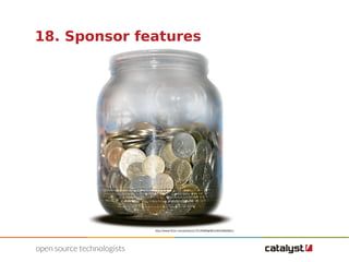 18. Sponsor features 
http://www.flickr.com/photos/13519089@N03/4626960661/ 
 