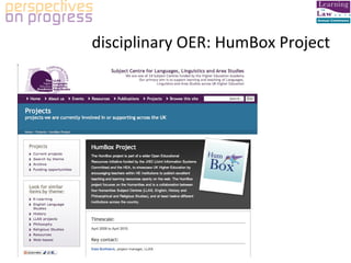 disciplinary OER: HumBox Project 