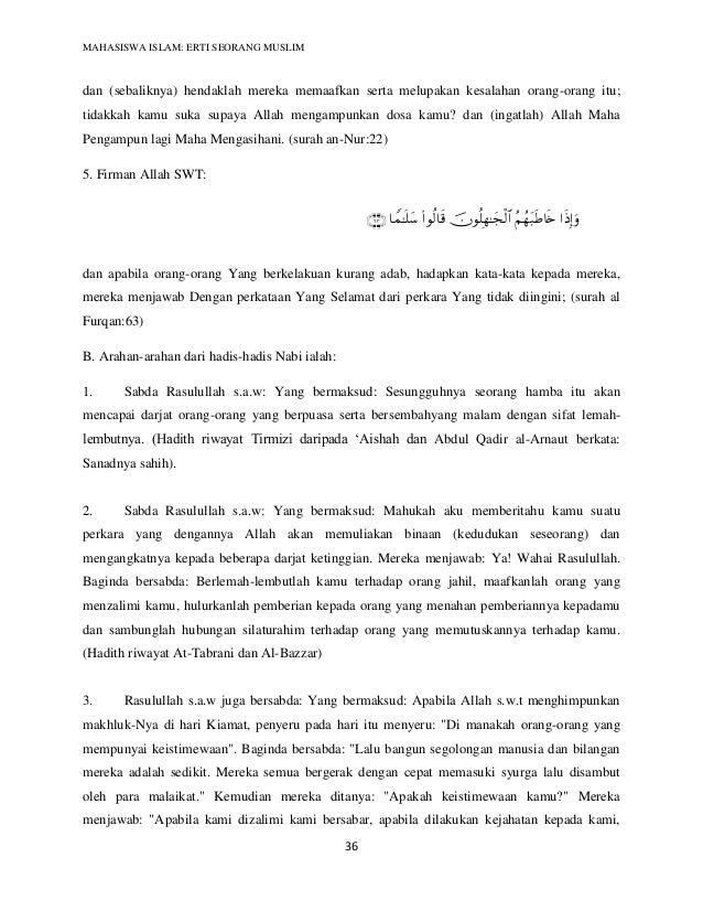 Mahasiswa Islam Erti Seorang Muslim