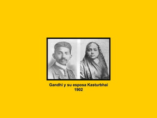 Gandhi y su esposa Kasturbhai 1902  