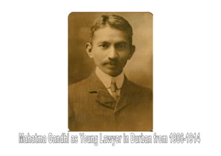 Mahatma gandhi as young lawyer in durban post card
