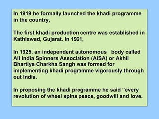 Mahatma gandhi’s khadi | PPT