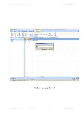 Database design and Development | DOC