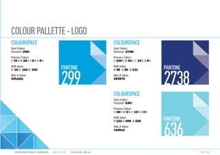 COLOURPALLETTE-LOGO
MAHER GROUP VISUAL STANDARDS ?S2CREATIVE S2CREATIVE.COM.AU PAGE 23
299 2738
636
PANTONE PANTONE
PANTONE
COLOURSPACE
Spot Colour:
Pantone? 299C
Process Colour:
C:74% M:20% Y:0% K:0%
RGB Value:
R: 15 G: 162 B: 220
Web # Value:
10fa2dc
COLOURSPACE
Spot Colour:
Pantone? 2738C
Process Colour:
C:100% M:91% Y: 23% K:8%
RGB Value:
R:38 G:56 B:121
Web # Value:
263879
COLOURSPACE
Spot Colour:
Pantone? 636C
Process Colour:
C:48% M:0% Y: 10% K:0%
RGB Value:
R:122 G:208 B:226
Web # Value:
7ad0e2
 