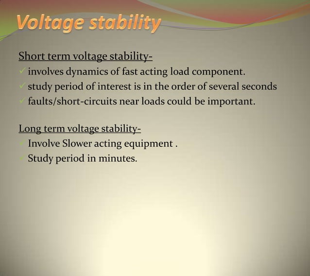 PPT ON POWER SYSTEM STABILITY PPT