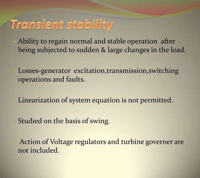PPT ON POWER SYSTEM STABILITY PPT