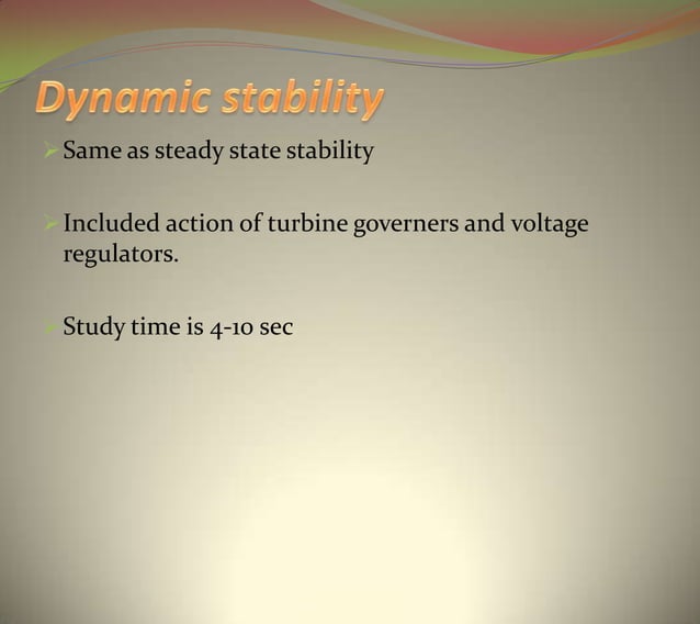 PPT ON POWER SYSTEM STABILITY PPT