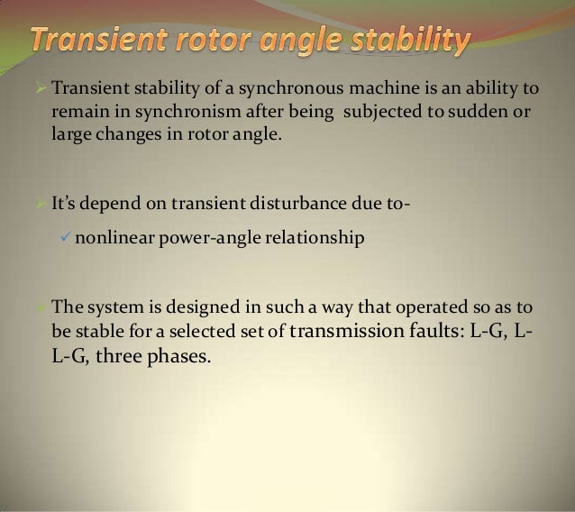 PPT ON POWER SYSTEM STABILITY