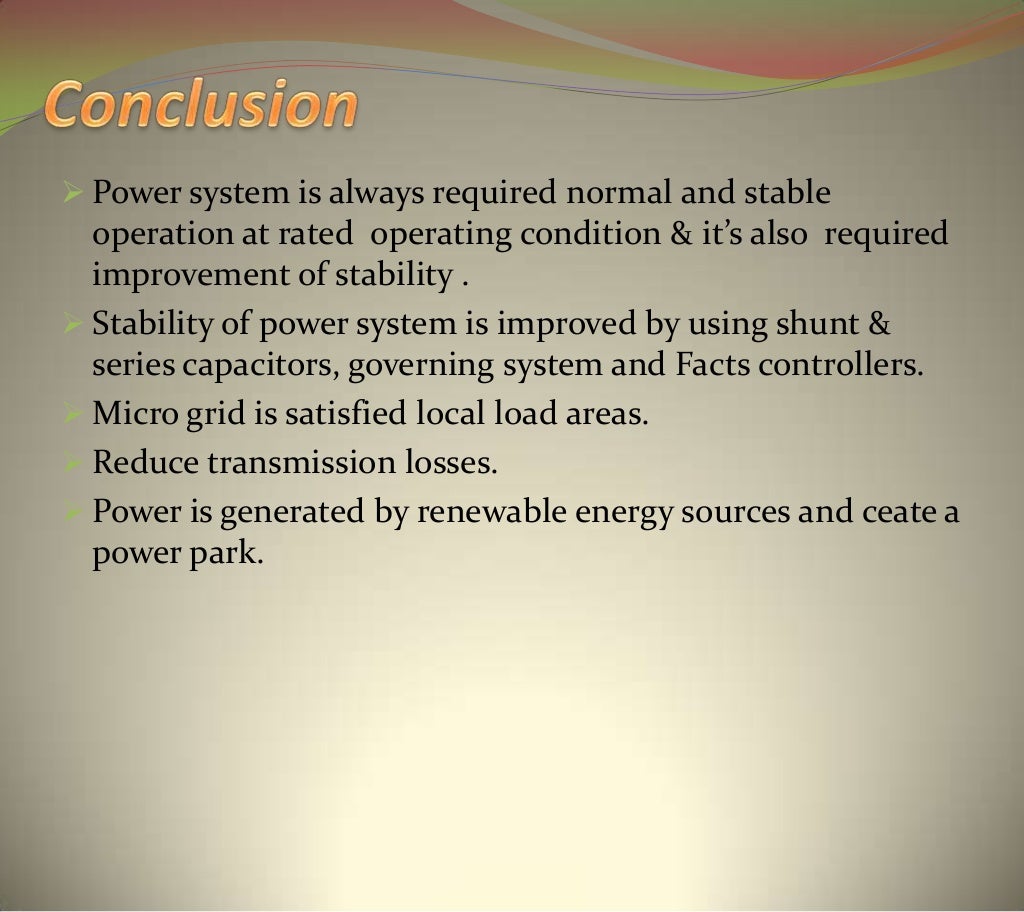 PPT ON POWER SYSTEM STABILITY